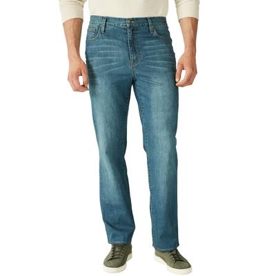 Men's Big & Tall Liberty Blues™ Loose Fit 5-Pocket Stretch Jeans by Liberty Blues in Blue Wash (Size 44 40)