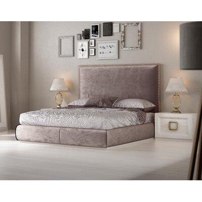 Hispania Home Klass Panel 4 Piece Bedroom Set Upholstered in Brown/Gray | Queen | Wayfair MA62-QNS
