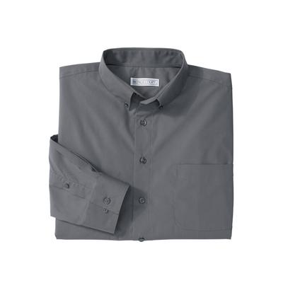 Men's Big & Tall KS Signature Wrinkle-Free Long-Sleeve Button-Down Collar Dress Shirt by KS Signature in Steel (Size 24 33/4)
