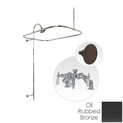 Randolph Morris 48 Inch Deck Mount Clawfoot Tub Shower Enclosure with Downspout Faucet and Watering Can Shower Head RM737W-48ORB