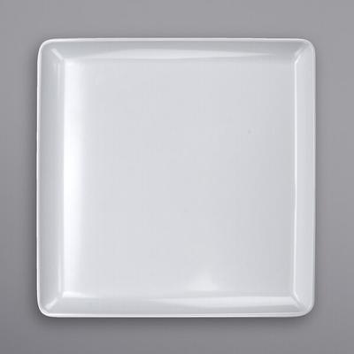 GET CS-801-W Midtown 8" White Glazed White Square Coupe Melamine Plate - 24/Case