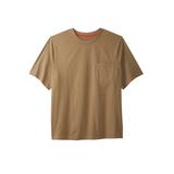 Men's Big & Tall Boulder Creek® Heavyweight Crewneck Pocket T-Shirt by Boulder Creek in Dark Khaki (Size 8XL)