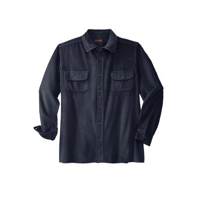 Men's Big & Tall Long-Sleeve Corduroy Shirt by KingSize in Navy (Size 5XL)