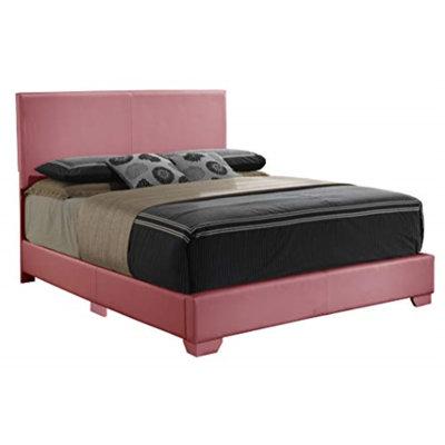 Glory Furniture Hillary Upholstered Low Profile Standard Bed Faux leather in Pink | 47 H x 81 D in | Wayfair G1880-FB-UP