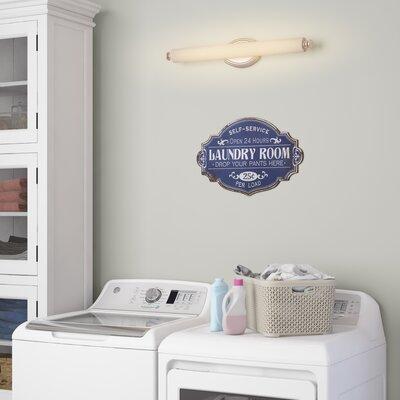 Charlton Home® Metal Laundry Room Wall Sign w/ Distressed Finish Metal in Blue/Gray | 13.25 H x 20 W x 0.25 D in | Wayfair