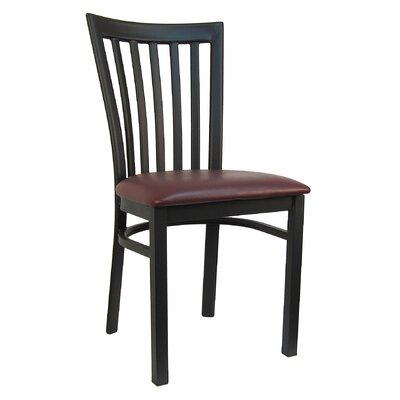 H&D Restaurant Supply, Inc. Metal Slat Back Side Chair in Upholstered in Black | 33.75 H x 17.5 W x 19 D in | Wayfair 6179-BGDV