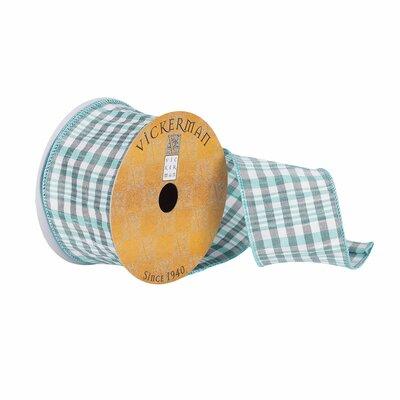 The Holiday Aisle® Plaid Dupion Ribbon Fabric in Gray/White | 360 H x 2.5 W x 0.2 D in | Wayfair 55258FE68A4548218339679F2415BD41