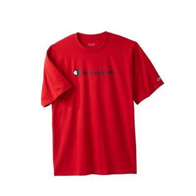 Men's Big & Tall Champion® script tee by Champion in Red (Size 5XL)