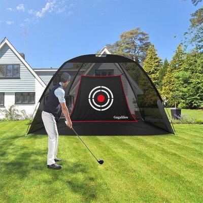 Galileo 12' X 7' Fabric Golf Practice Net w/ Carrying Case Fabric in Black | 84 H x 144 W x 79.2 D in | Wayfair GG-0017-B
