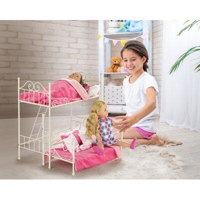Badger Basket Scrollwork Doll Bed w/ Daybed & Bedding in Pink, Size 20.5 H x 20.5 W x 10.5 D in | Wayfair 60003