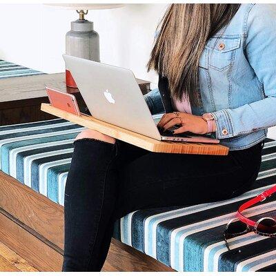 Inbox Zero Lap Desk| Double-Sided Enhanced Bamboo Lap Tray w/ Built-In Fabric Covered Mouse Pad For 11