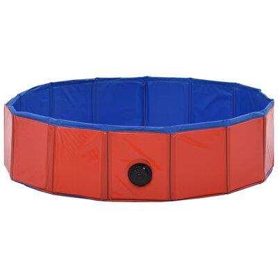 Tucker Murphy Pet™ Foldable Dog Swimming Pool PVC Animal Pet Supply Plastic in Red | 7.9 H x 31.2 W x 31.5 D in | Wayfair
