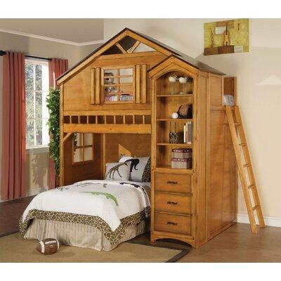 ACME Furniture Tree House Twin over Twin Bunk Bed Wood in Brown | 88 H x 43 W x 80 D in | Wayfair 10160