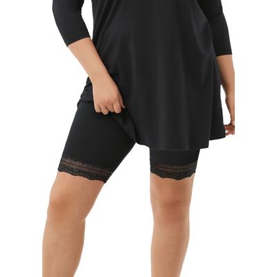 Plus Size Women's Lace Hem Bike Shorts by ellos in Black (Size 18/20)