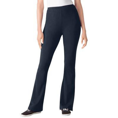 Plus Size Women's Stretch Cotton Bootcut Yoga Pant by Woman Within in Navy (Size 3X)