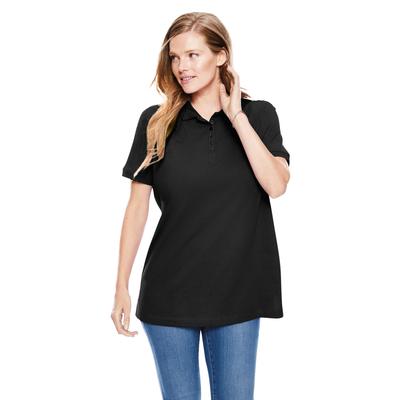 Plus Size Women's Perfect Short-Sleeve Polo Shirt by Woman Within in Black (Size 5X)