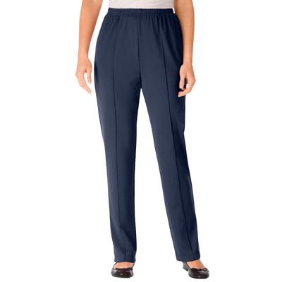 Plus Size Women's Elastic-Waist Soft Knit Pant by Woman Within in Navy (Size 26 W)