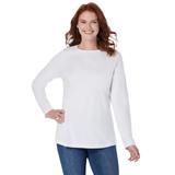 Plus Size Women's Perfect Long-Sleeve Crewneck Tee by Woman Within in White (Size 4X) Shirt