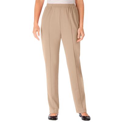 Plus Size Women's Elastic-Waist Soft Knit Pant by Woman Within in New Khaki (Size 18 W)
