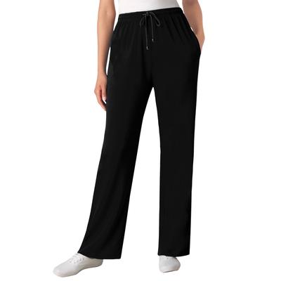 Plus Size Women's Sport Knit Straight Leg Pant by Woman Within in Black (Size M)