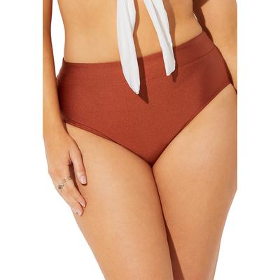 Plus Size Women's Metallic High Waist Bikini Bottom by Swimsuits For All in Shiny Dattero (Size 10)