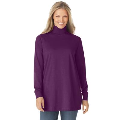 Plus Size Women's Perfect Long-Sleeve Turtleneck Tee by Woman Within in Plum Purple (Size 3X) Shirt