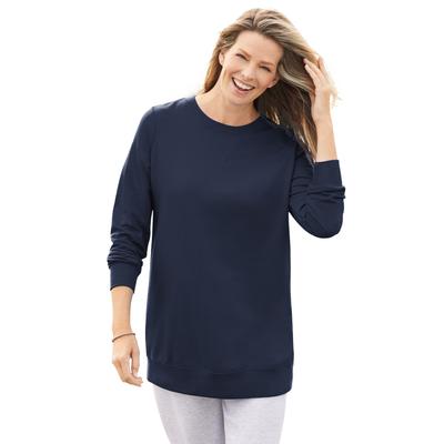 Plus Size Women's Fleece Sweatshirt by Woman Within in Navy (Size 3X)
