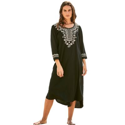 Plus Size Women's Embroidered Cover Up by Swim 365 in Black (Size 22/24)