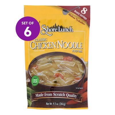 Shore Lunch Canned Soup - Classic Chicken Noodle Soup Mix - Set of 6