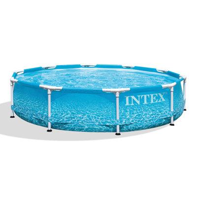 Intex Plastic Hard Sided Pool Steel in Blue Gray White | 13.3 H x 35.3 W in | Wayfair 28206EH