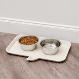 Archie & Oscar™ Orville Woof Pet Placemat Plastic (affordable option) in White, Size 1.0 H x 30.0 W x 20.0 D in | Wayfair