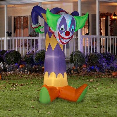 Gemmy Industries Gemmy Creepy Clown Halloween Inflatable 84 In. H 1 Pk Polyester in Green/Indigo/Orange | 84 H x 24 W x 18 D in | Wayfair 75464
