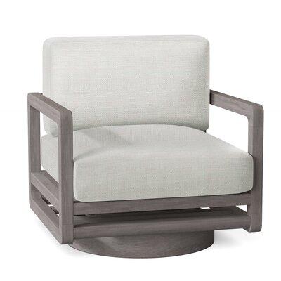Bernhardt Tanah Teak Swivel Patio Chair w/ Cushions Wood in Gray | 26 H x 32 W x 31 D in | Wayfair O1202S_6016-000