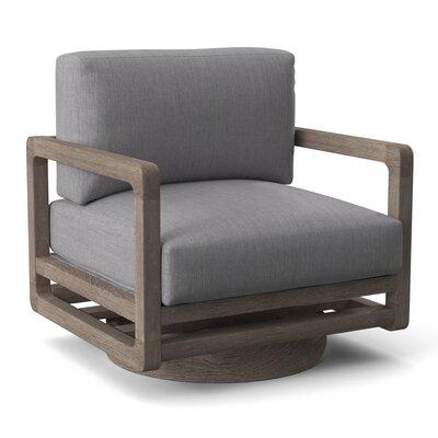 Bernhardt Tanah Teak Swivel Patio Chair w/ Cushions Wood in Gray | 26 H x 32 W x 31 D in | Wayfair O1202S_6031-010