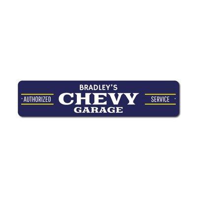 Lizton Sign Shop, Inc Chevy Aluminum Sign Metal in Blue/Gray/White | 4 H x 18 W x 0.04 D in | Wayfair 2650-A418
