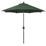 Arlmont & Co. Rudisill 9 Ft Auto Tilt Aluminum Umbrella w/ LED Lights & Sunbrella Fabric in Green | Wayfair 56CAF2A001714F328D0B4F2F987DE3D8