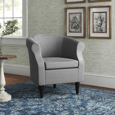 Barrel Chair - Lark Manor™ Adea Barrel Chair Polyester/Fabric in Gray | 32 H x 31.5 W x 27.5 D in | Wayfair LATR2530 32001376