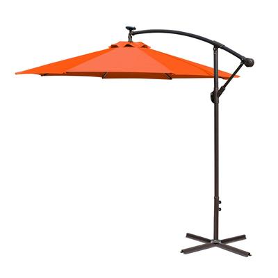 Orange 10Ft Offset Solar Umbrella- Jeco Wholesale OF-UB115