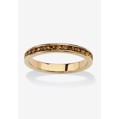 Women's Yellow Gold Plated Simulated Birthstone Eternity Ring by PalmBeach Jewelry in November (Size 7)