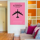 East Urban Home 'Dr Strangelove Minimal Movie Poster' Graphic Art on Wrapped Canvas in Black/Indigo/Pink, Size 26.0 H x 18.0 W x 0.75 D in | Wayfair