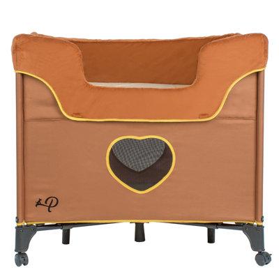 Petique's Bedside Lounge Pet Bed Polyester/Nylon/Faux Suede in Brown | 29 H x 33.5 W x 22.5 D in | Wayfair BD01300104
