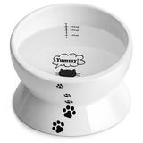 Y YHY Elevated Cat Food Bowl Porcelain/Stoneware (dishwasher safe)/Ceramic in Blue/White | 3.6 H x 5 W in | Wayfair 13055