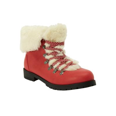 Extra Wide Width Women's The Arctic Bootie by Comfortview in Pepper Red (Size 12 WW)