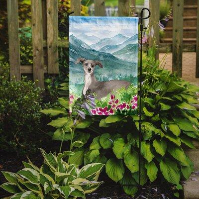 Red Barrel Studio® Mountain Flowers Yorkshire Terrier Yorkie 2-Sided Polyester 15 x 11.5 in. Garden Flag in Gray | 15 H x 11.5 W in | Wayfair