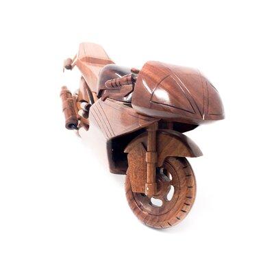 Winston Porter Padley Wooden Ducati Racing Bike Motorcycle Model Wood in Brown/Gray | 7 H x 13 W x 4 D in | Wayfair