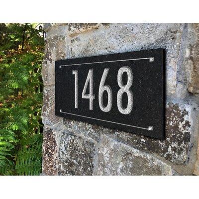 Whitehall Products Black Granite Rectangle Futura Engraved 1-Line Address Sign Stone in Gray | 6 H x 12 W x 0.38 D in | Wayfair 3694SL