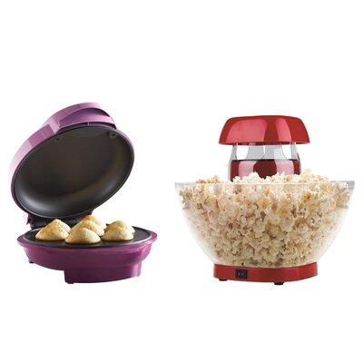 BRENTWOOD APPLIANCES Jumbo 24-Cup Hot-Air Popcorn Maker w/ Nonstick Electric Mini Cupcake Maker | 7.1 H x 11.5 W x 17.1 D in | Wayfair KITBTC2CKR14