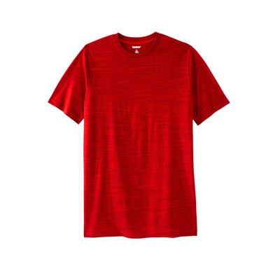 Men's Big & Tall Shrink-Less Lightweight Longer-Length Crewneck T-Shirt by KingSize in Red Marl (Size 5XL)