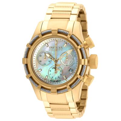 Renewed Invicta Bolt Swiss Ronda 5040.D Caliber Unisex Watch w/ Mother of Pearl Dial - 40mm Gold (AIC-90011)