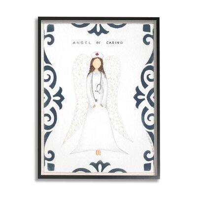Stupell Industries Angel of Caring Hospital Doctor w  White Wings - Painting Wood in Brown | 30 H x 24 W x 1.5 D in | Wayfair ae-673_fr_24x30